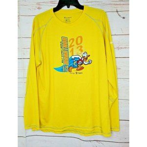 Champion Double Dry Unisex Large 2013 Disney Marathon Yellow Run Disney Shirt
